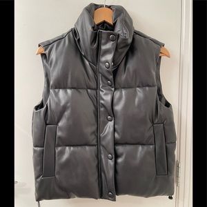 Zara faux leather puffer vest (NWT)